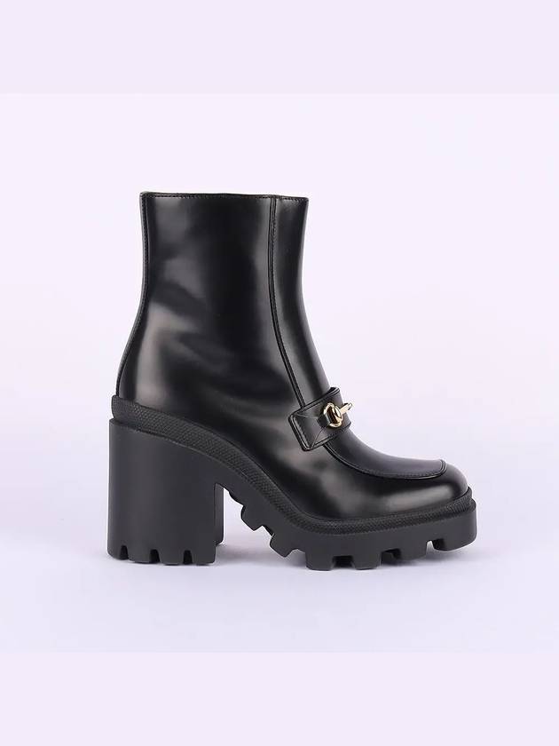 Middle Boot with Horsebit Black Leather - GUCCI - BALAAN 3