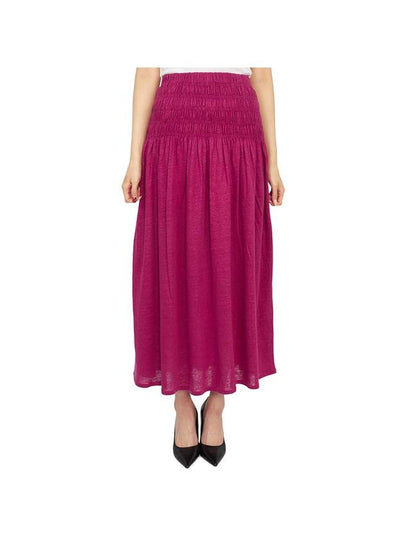 Tinoa Elastic Linen Long A-Line Skirt Purple - VANESSA BRUNO - BALAAN 2