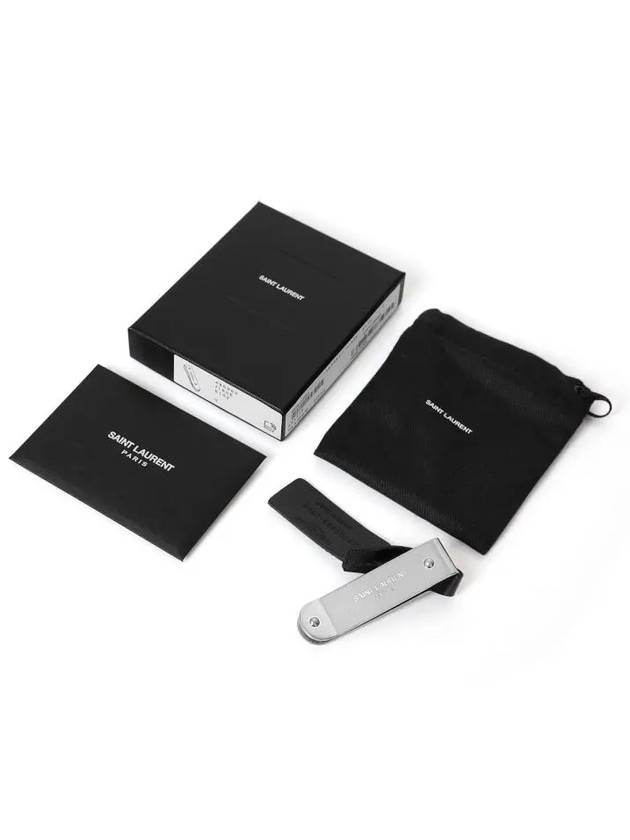 Metal ID Money Clip Silver - SAINT LAURENT - BALAAN.