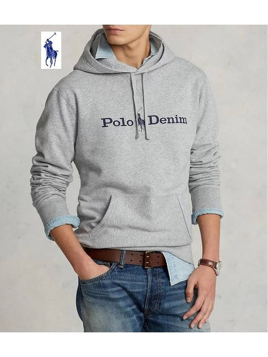 Denim Fleece Hoodie Grey - POLO RALPH LAUREN - BALAAN 2