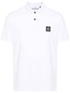 Pique Stretch Cotton Short Sleeve Polo Shirt White - STONE ISLAND - BALAAN 2