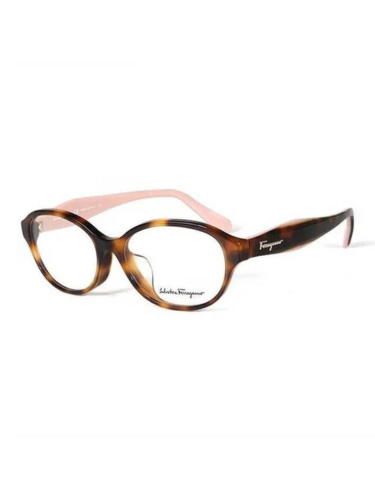 Eyewear Oval Acetate Eyeglasses Brown - SALVATORE FERRAGAMO - BALAAN 1