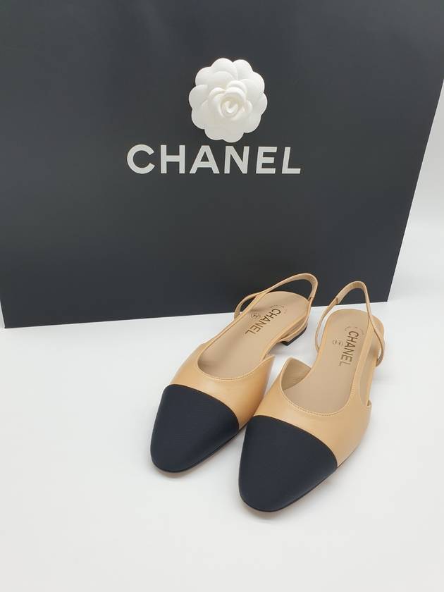 Slingbacks Goatskin Grosgrain & Beige Black - CHANEL - BALAAN 2