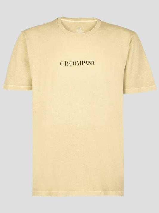 Cotton Jersey Graphic Short Sleeve T-Shirt Yellow - CP COMPANY - BALAAN 2