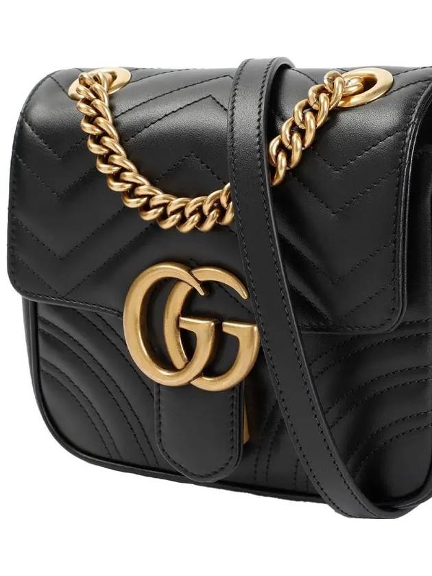 GG Marmont Matelasse Small Shoulder Bag Black - GUCCI - BALAAN 3