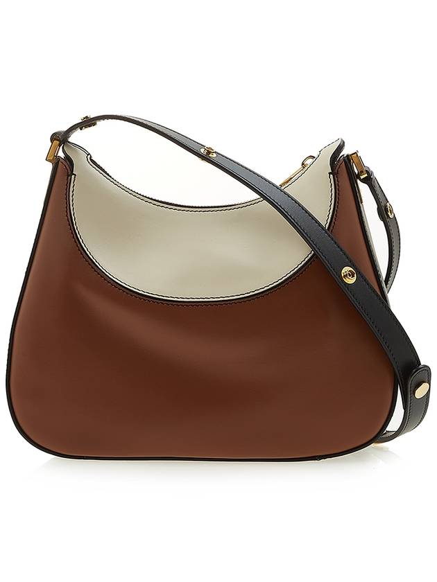 Two-Tone Milano Leather Small Shoulder Bag Brown - MARNI - BALAAN 5