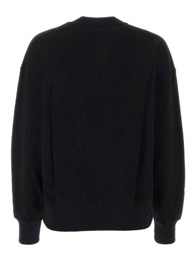 Brushed Logo Cotton Sweatshirt Black - MSGM - BALAAN 3