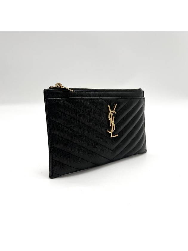 Matelasse gold monogram bill pouch 504922 - SAINT LAURENT - BALAAN 3