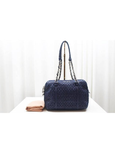 Blue Matera Leather Chain Tote Shoulder Bag - MIU MIU - BALAAN 2