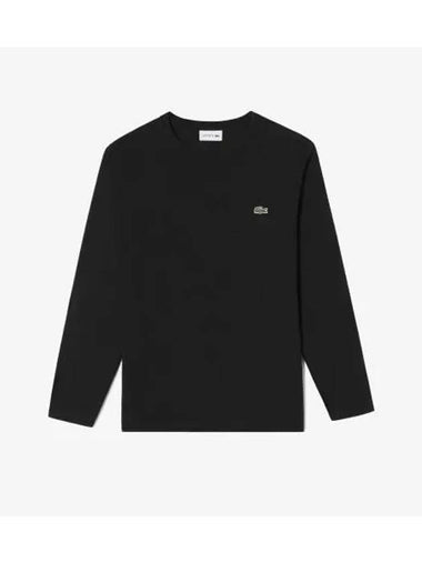 Men s Interlock Long Sleeve T Shirt Black - LACOSTE - BALAAN 1