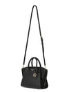 Women's Avril Small Satchel Leather Tote Bag Black - MICHAEL KORS - BALAAN 5