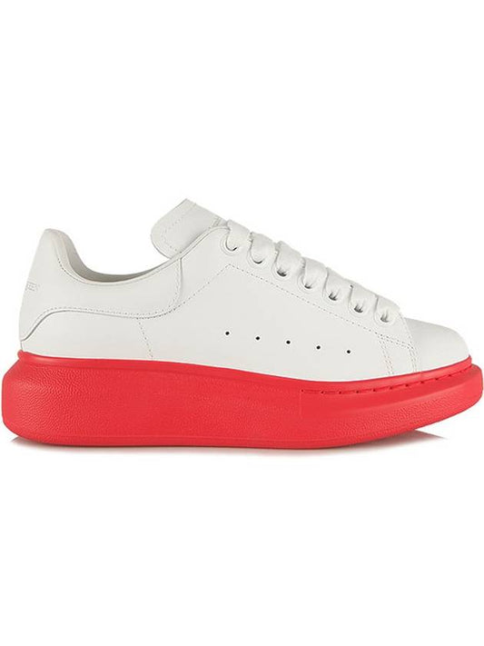 Women's Red Chunky Oversole Low Top Sneakers White - ALEXANDER MCQUEEN - BALAAN.