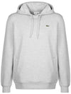 Logo Patch Organic Cotton Hoodie Grey - LACOSTE - BALAAN 2