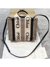 Woody Small Canvas Tote Bag Navy Beige - CHLOE - BALAAN 3