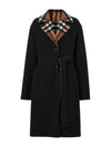 Reversible Check Wool Single Coat Black - BURBERRY - BALAAN 9