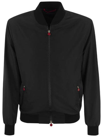 Men's Technical Fabric Bomber Jacket Black - KITON - BALAAN.