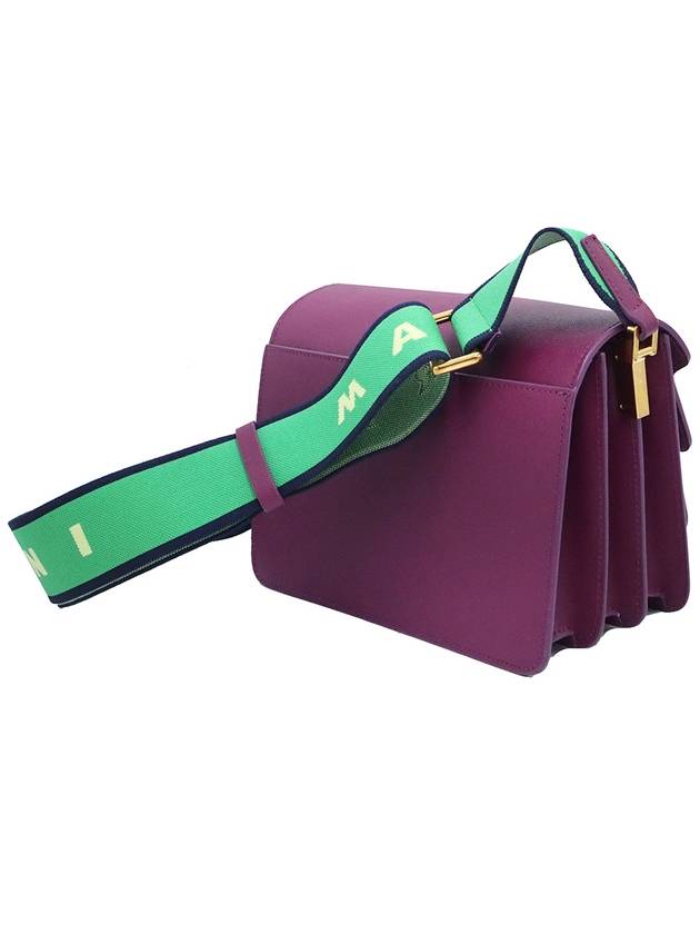 Marni SBMPN09T07 Purple Calfskin Green Strap Gold Trunk Medium Shoulder Bag - MARNI - BALAAN 4