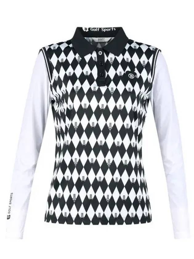 Women s Rabbit Argyle Layered Long Sleeve Golf Shirt BMU4M606W - LUX GOLF - BALAAN 4