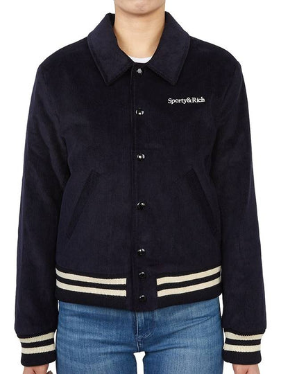 Wellness Corduroy Bomber Jacket Navy - SPORTY & RICH - BALAAN 2