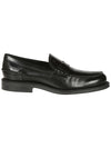 Men's Leather Mochaccino Penny Loafers Black - TOD'S - BALAAN 1