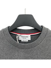 4 Bar Stripe Open Raschel Stitch Sweatshirt Grey - THOM BROWNE - BALAAN 4