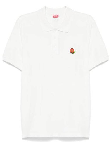 Embroidery Pop Slim Polo Shirt White - KENZO - BALAAN 1