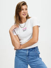 AU Australia PAIR OF DICE Slim Fit Crop T Shirt ST124W2002 White WOMENS - STUSSY - BALAAN 1