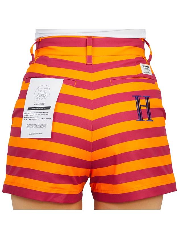 Women's Airline Border Shorts Orange Purple - HORN GARMENT - BALAAN 8