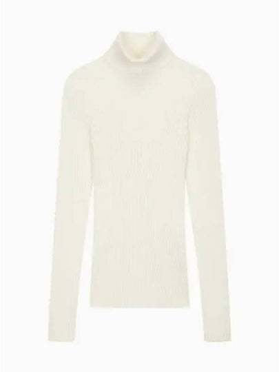 Jeans Essential Knit Turtleneck Ivory - CALVIN KLEIN - BALAAN 2