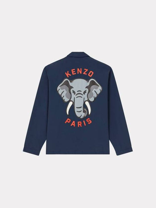 Men's ELEPHANT Coach Jacket Navy FD55BL0619NCNY - KENZO - BALAAN 2