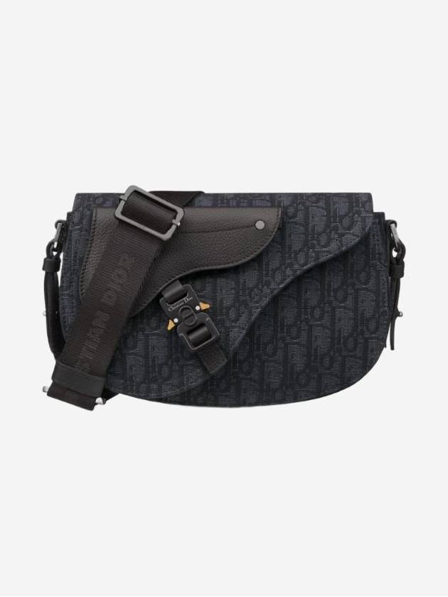 Oblique Saddle Messenger Jacquard Cross Bag Black - DIOR - BALAAN 1