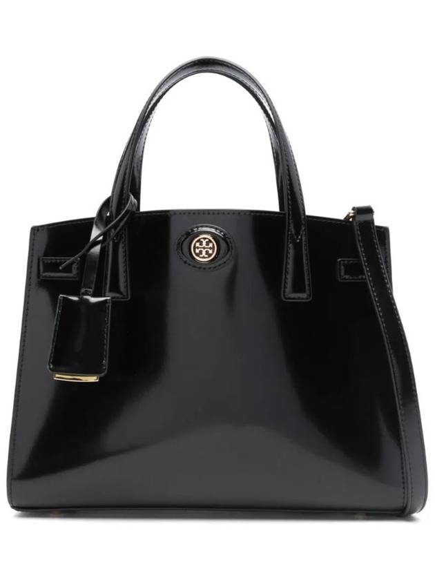 Robinson Satchel Small Tote Bag Black - TORY BURCH - BALAAN 1