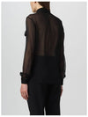 Silk Muslin Crepe Blouse Black - SAINT LAURENT - BALAAN 5