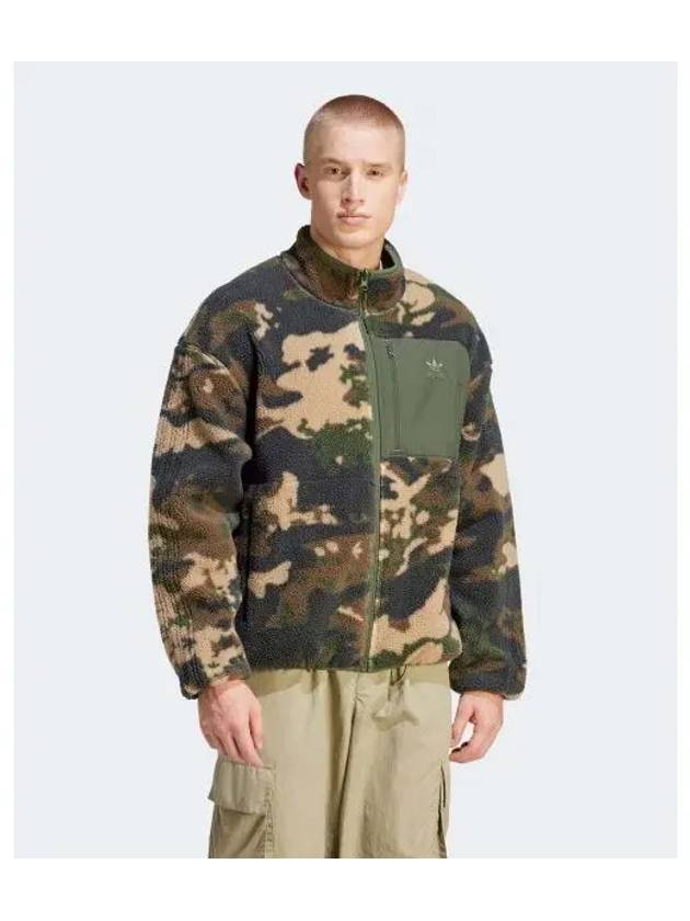 Camo Reversible Fleece Zip-Up Jacket Green - ADIDAS - BALAAN 2