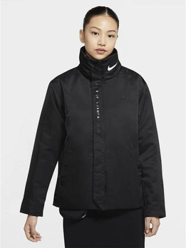 01CU5832010Women’sSynthetic Feels Wooshi JacketBlack - NIKE - BALAAN 1