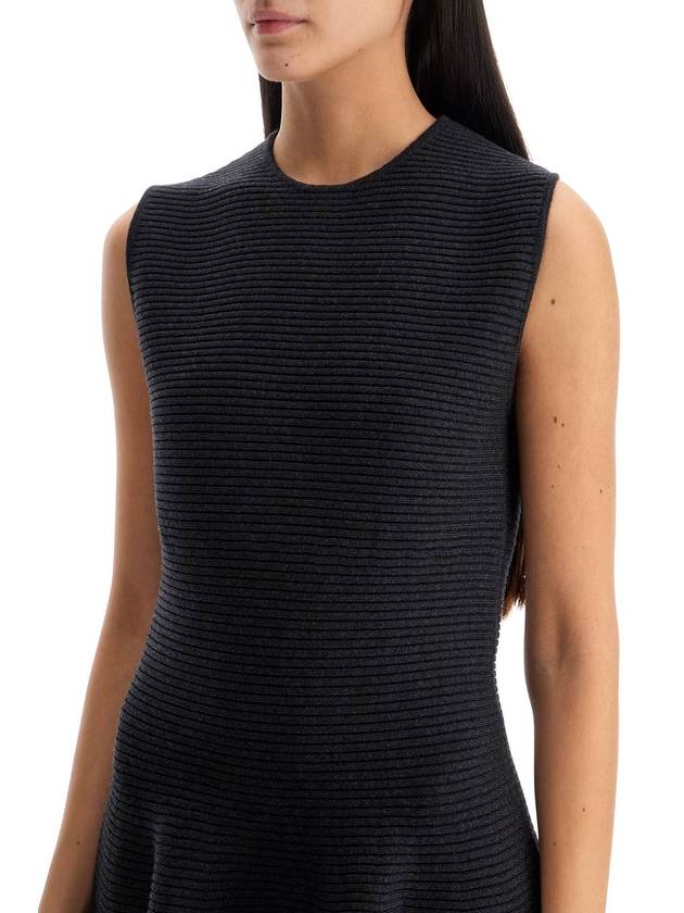 "ribbed knit skater dress with - ALAIA - BALAAN 4