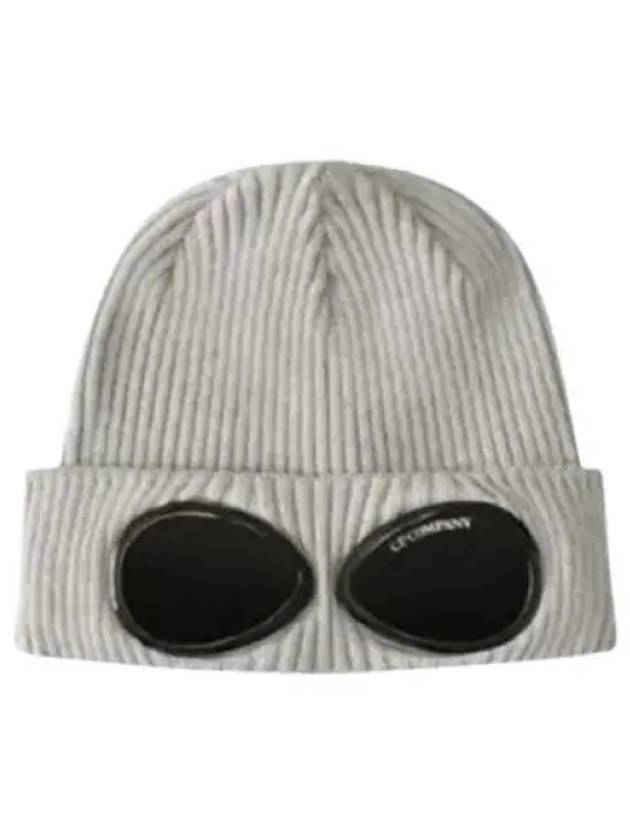 Goggle Detail Ribbed Beanie Grey - CP COMPANY - BALAAN 2