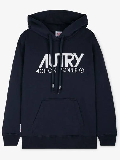 Women's Logo Blue Hoodie HOIW 409B - AUTRY - BALAAN 2