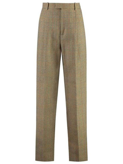 Check High Waist Pants Beige - BOTTEGA VENETA - BALAAN 2