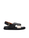 Fussbett Leather Sandals Black White - MARNI - BALAAN 1