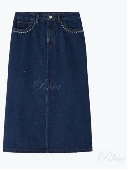 Redwood Rivet Flare Cut Denim A-Line Skirt Stonewashed Indigo - A.P.C. - BALAAN 2