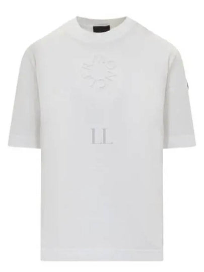 Embossed Logo Short Sleeve T-Shirt White - MONCLER - BALAAN 2