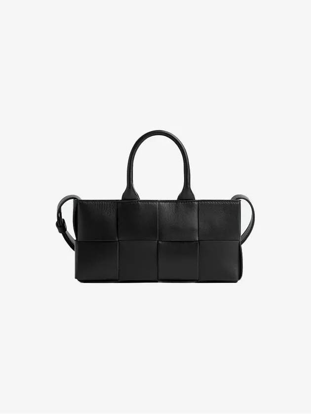 East West Arco Mini Tote Bag Black - BOTTEGA VENETA - BALAAN 2