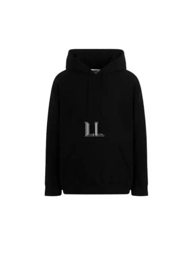 Graphic Logo Print Cotton Hoodie Black - MAISON MARGIELA - BALAAN 2