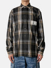 Barcode Print Check Long Sleeve Shirt Grey - VETEMENTS - BALAAN 10