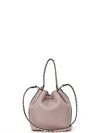 Rockstud Logo Leather Bucket Bag Beige - VALENTINO - BALAAN 4