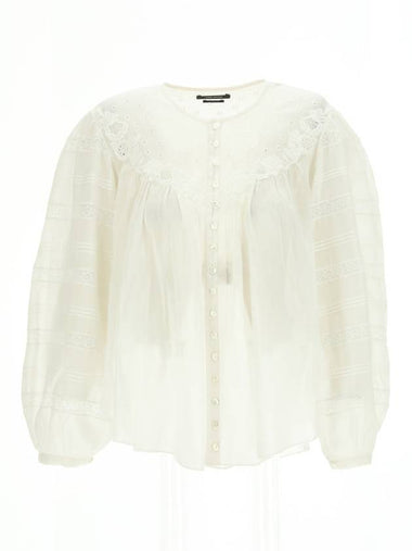 Women's Gregorian Crew Neck Blouse White - ISABEL MARANT - BALAAN 1