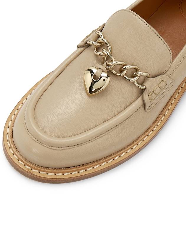 Ninna Chain Leather Loafers Beige - CHLOE - BALAAN.