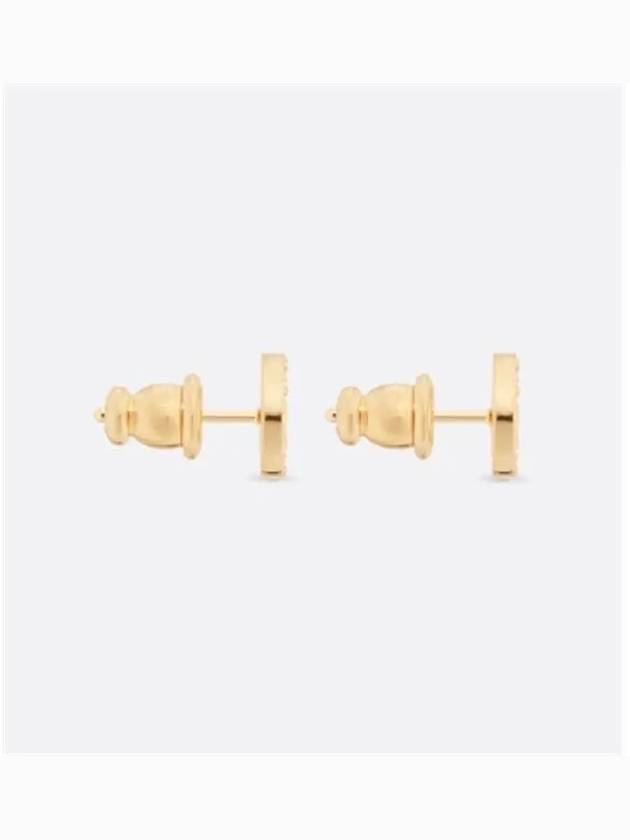 Petit CD Crystal Mini Stud Earrings Gold - DIOR - BALAAN 5