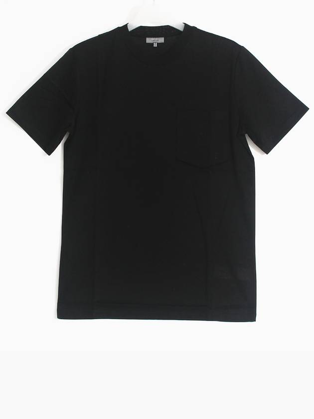 Pocket Round Short Sleeve T-Shirt Black - LANVIN - BALAAN 2